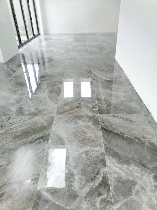 Polished marble floor installation Kent